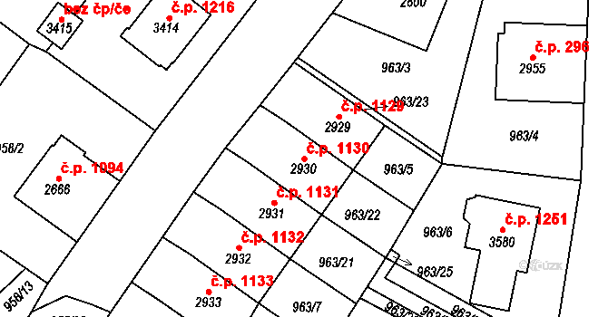 Sušice II 1130, Sušice na parcele st. 2930 v KÚ Sušice nad Otavou, Katastrální mapa