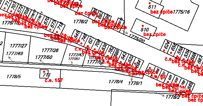 Svitávka 68 na parcele st. 636 v KÚ Svitávka, Katastrální mapa