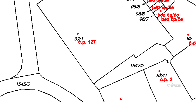 Nepomuk 127 na parcele st. 97/1 v KÚ Nepomuk, Katastrální mapa