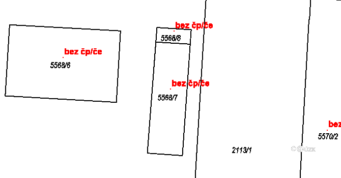 Pardubice 147573033 na parcele st. 5568/7 v KÚ Pardubice, Katastrální mapa