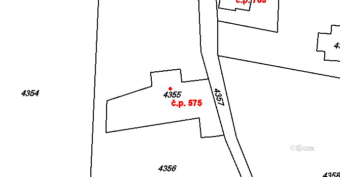 Smržovka 575 na parcele st. 4355 v KÚ Smržovka, Katastrální mapa