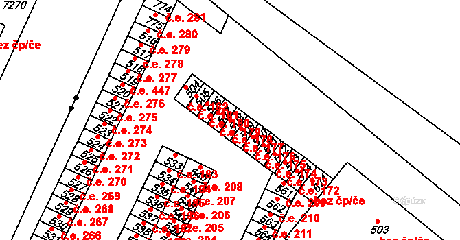 Háje 178, Cheb na parcele st. 508 v KÚ Háje u Chebu, Katastrální mapa
