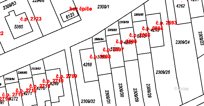 Dvůr Králové nad Labem 2697 na parcele st. 5703 v KÚ Dvůr Králové nad Labem, Katastrální mapa