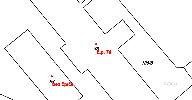 Hrbov 76, Polná na parcele st. 83 v KÚ Hrbov, Katastrální mapa