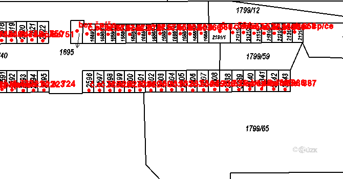 Slaný 733 na parcele st. 2604 v KÚ Slaný, Katastrální mapa