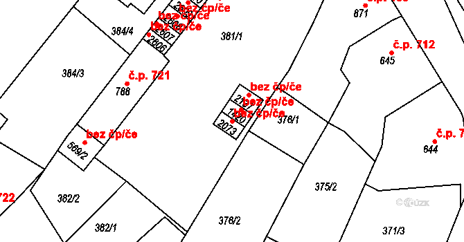 Lomnice nad Popelkou 38842033 na parcele st. 2073 v KÚ Lomnice nad Popelkou, Katastrální mapa
