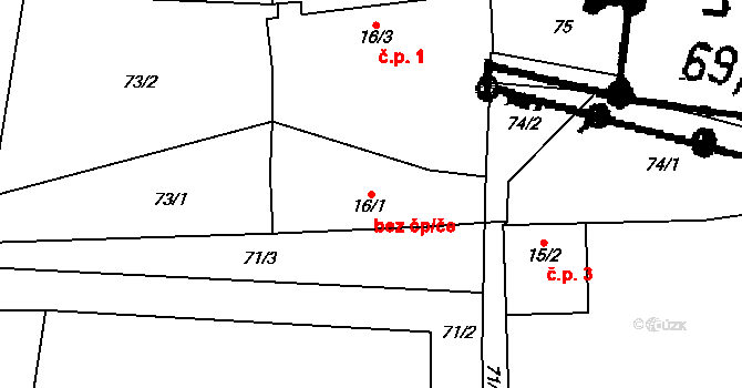 Číměř 41016033 na parcele st. 16/1 v KÚ Sedlo u Číměře, Katastrální mapa