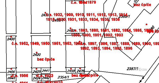 Město 1886,1887,1888,1889,, Havířov na parcele st. 2471 v KÚ Havířov-město, Katastrální mapa