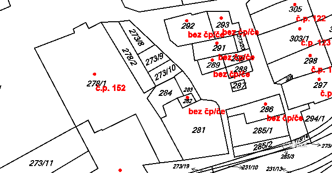Polnička 42434033 na parcele st. 284 v KÚ Polnička, Katastrální mapa
