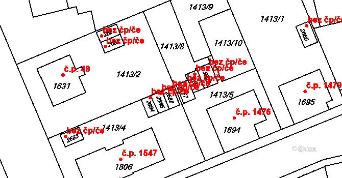 Šumperk 44928033 na parcele st. 2686 v KÚ Šumperk, Katastrální mapa