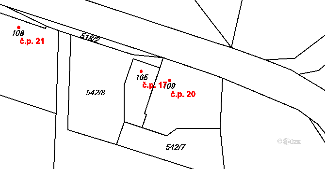 Cejřov 20, Vrbatův Kostelec na parcele st. 109 v KÚ Vrbatův Kostelec, Katastrální mapa