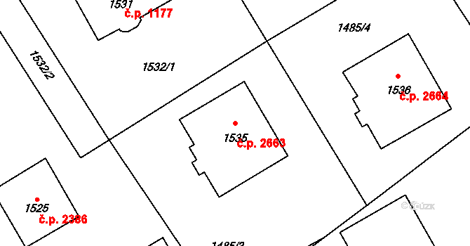 Kročehlavy 2663, Kladno na parcele st. 1535 v KÚ Kročehlavy, Katastrální mapa