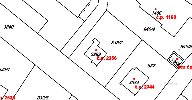 Dvůr Králové nad Labem 2356 na parcele st. 3383 v KÚ Dvůr Králové nad Labem, Katastrální mapa