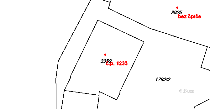 Slaný 1233 na parcele st. 3359 v KÚ Slaný, Katastrální mapa