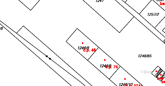 Hrušov 46, Ostrava na parcele st. 1246/8 v KÚ Hrušov, Katastrální mapa