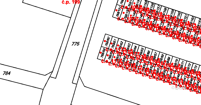 Pudlov 1174, Bohumín na parcele st. 768/59 v KÚ Pudlov, Katastrální mapa