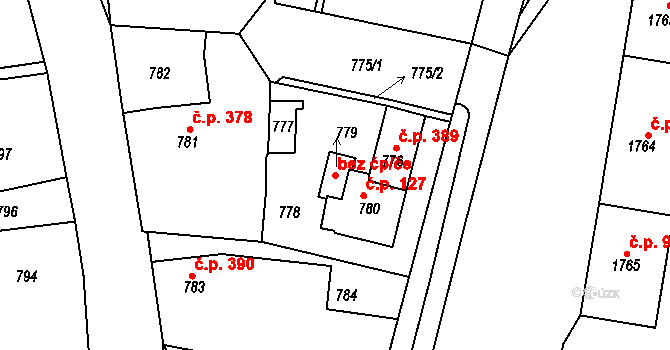 Bystřice nad Pernštejnem 38370034 na parcele st. 779 v KÚ Bystřice nad Pernštejnem, Katastrální mapa