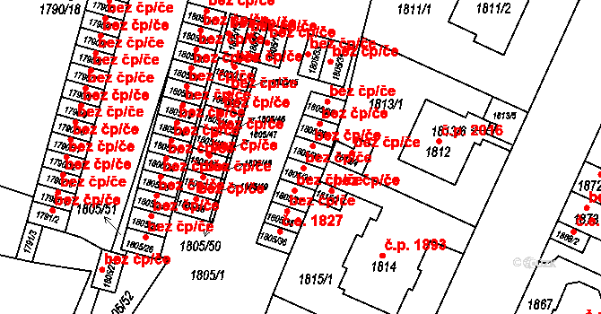 Teplice 39139034 na parcele st. 1805/30 v KÚ Teplice, Katastrální mapa