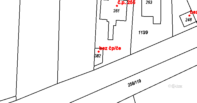 Braškov 43038034 na parcele st. 382 v KÚ Braškov, Katastrální mapa