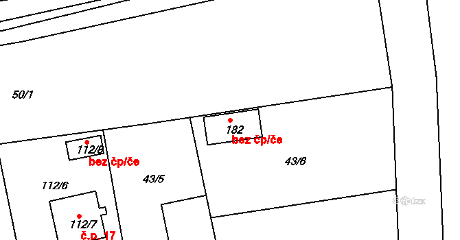 Chrastavice 47992034 na parcele st. 182 v KÚ Chrastavice, Katastrální mapa