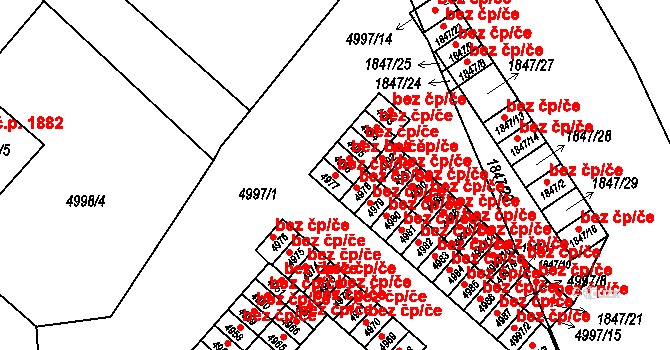 Krnov 48721034 na parcele st. 4977 v KÚ Krnov-Horní Předměstí, Katastrální mapa