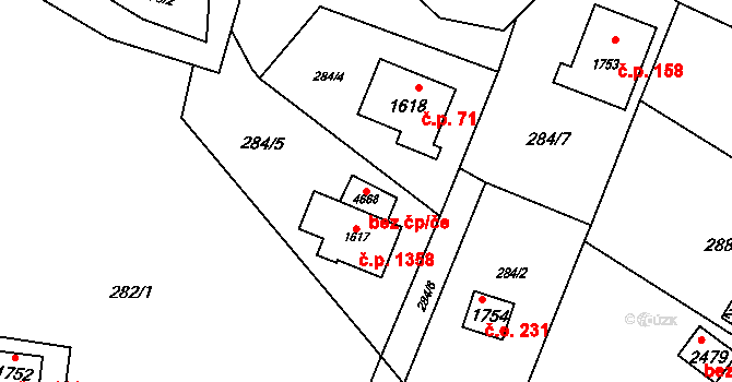 Rožnov pod Radhoštěm 48773034 na parcele st. 4668 v KÚ Rožnov pod Radhoštěm, Katastrální mapa