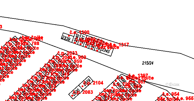 Sezimovo Ústí 48860034 na parcele st. 2344 v KÚ Sezimovo Ústí, Katastrální mapa