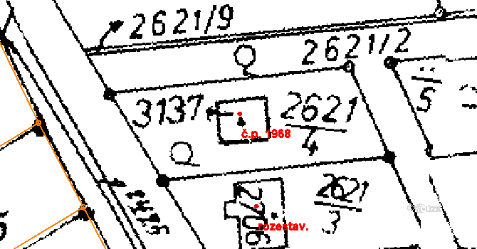 Lysá nad Labem 1968 na parcele st. 3137 v KÚ Lysá nad Labem, Katastrální mapa