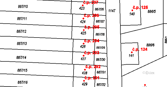 Velká Ves 294, Broumov na parcele st. 426 v KÚ Velká Ves u Broumova, Katastrální mapa