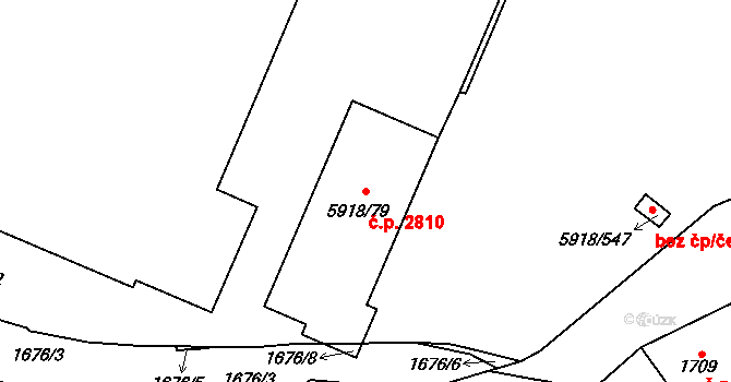Kladno 2810 na parcele st. 5918/79 v KÚ Kladno, Katastrální mapa