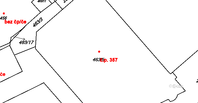 Suchdol nad Odrou 357 na parcele st. 463/5 v KÚ Suchdol nad Odrou, Katastrální mapa