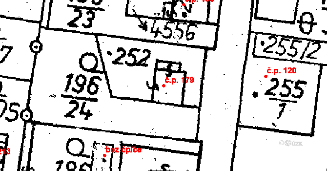 Lukavec 179 na parcele st. 252 v KÚ Lukavec u Pacova, Katastrální mapa