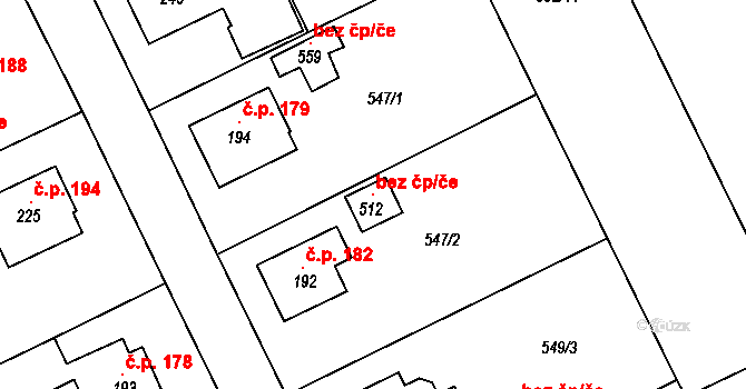 Tlustice 120986035 na parcele st. 512 v KÚ Tlustice, Katastrální mapa