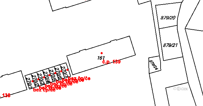 Střelské Hoštice 139 na parcele st. 161 v KÚ Střelské Hoštice, Katastrální mapa