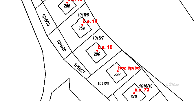 Čistá v Krkonoších 15, Černý Důl na parcele st. 296 v KÚ Čistá v Krkonoších, Katastrální mapa