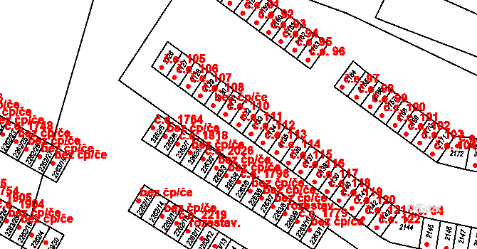 Jirkov 111 na parcele st. 2132 v KÚ Jirkov, Katastrální mapa