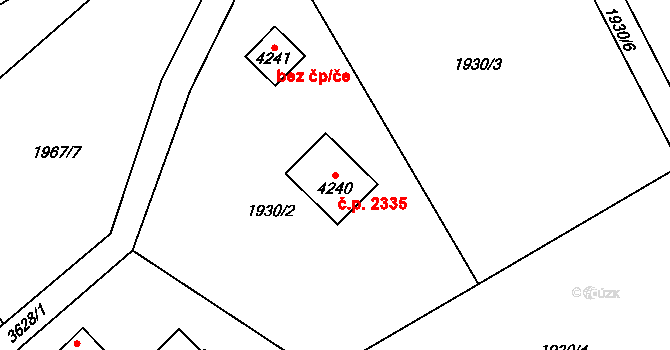 Rožnov pod Radhoštěm 2335 na parcele st. 4240 v KÚ Rožnov pod Radhoštěm, Katastrální mapa