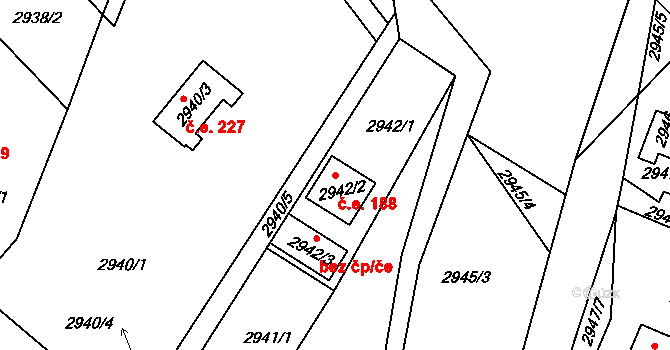 Lhota Samoty 188, Planá nad Lužnicí na parcele st. 2942/2 v KÚ Planá nad Lužnicí, Katastrální mapa