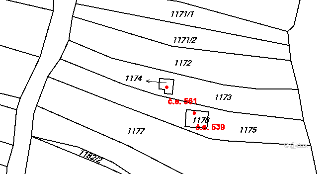 Ostopovice 561, Katastrální mapa