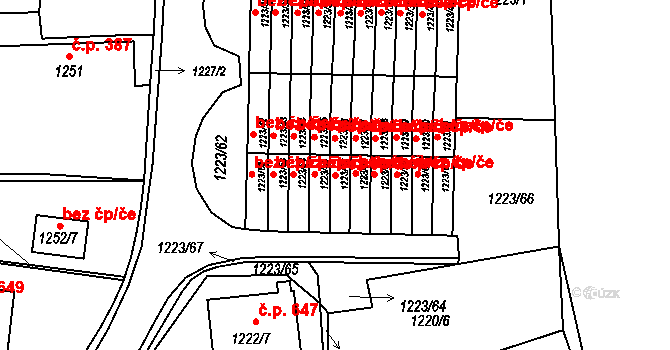 Suchdol nad Lužnicí 40987035 na parcele st. 1223/56 v KÚ Suchdol nad Lužnicí, Katastrální mapa