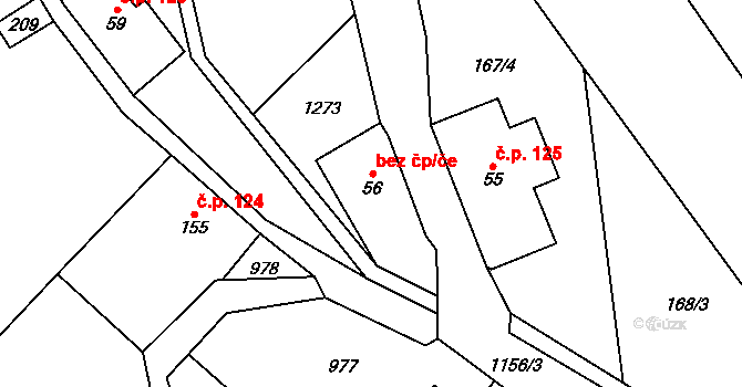 Těchonín 42057035 na parcele st. 56 v KÚ Těchonín, Katastrální mapa