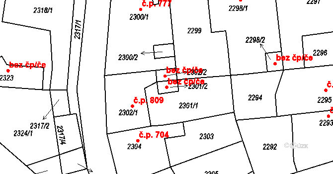 Lovosice 42225035 na parcele st. 2301/2 v KÚ Lovosice, Katastrální mapa
