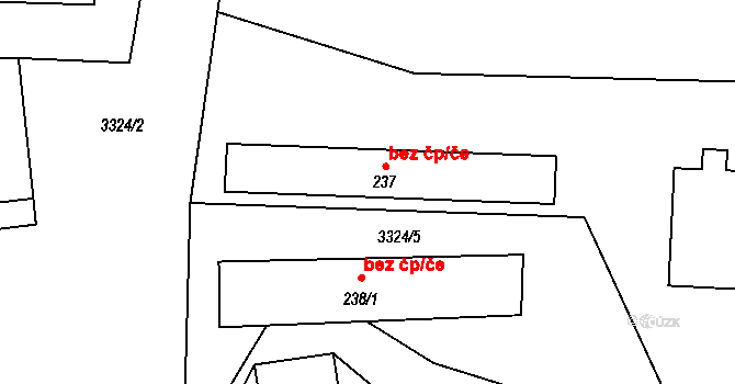 Soběnov 43475035 na parcele st. 237 v KÚ Soběnov, Katastrální mapa