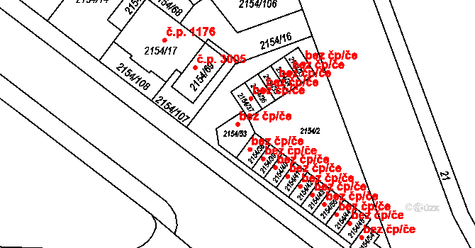 Opava 43776035 na parcele st. 2154/53 v KÚ Opava-Předměstí, Katastrální mapa