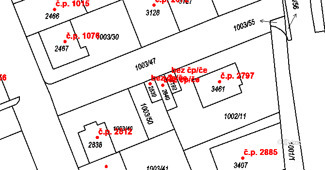Kroměříž 44997035 na parcele st. 2840 v KÚ Kroměříž, Katastrální mapa