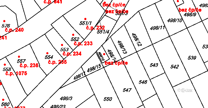 Holešov 47838035 na parcele st. 498/19 v KÚ Holešov, Katastrální mapa