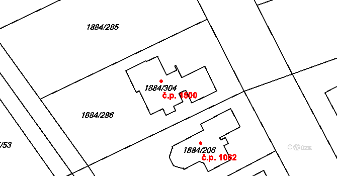 Uhříněves 1500, Praha na parcele st. 1884/304 v KÚ Uhříněves, Katastrální mapa