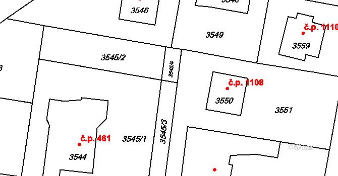 Lutyně 1439, Orlová na parcele st. 3545/5 v KÚ Horní Lutyně, Katastrální mapa