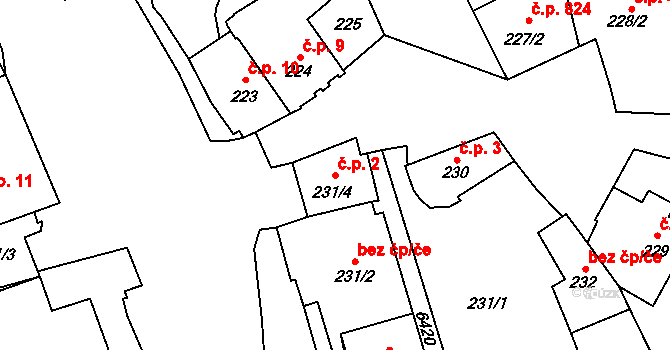 Beroun-Závodí 2, Beroun na parcele st. 231/4 v KÚ Beroun, Katastrální mapa