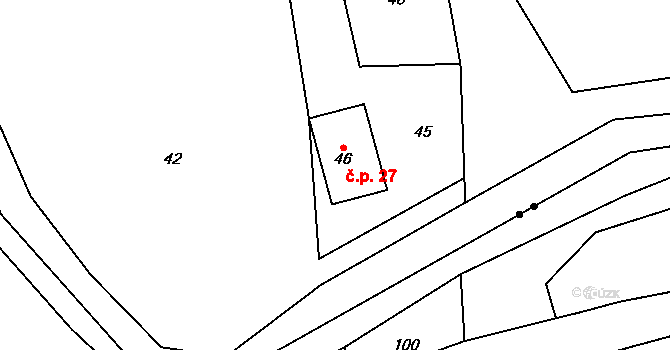 Dědov 27, Teplice nad Metují na parcele st. 46 v KÚ Dědov, Katastrální mapa